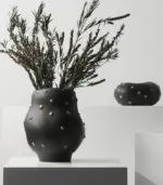 Decorative Table Vase Paola and Bowl Black Gold tag1
