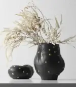 Decorative Table Vase Paola and Bowl Black Gold tag1