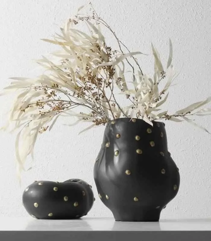 Decorative Table Vase Paola and Bowl Black & Gold -  - #tag1#