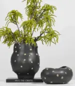 Decorative Table Vase Paola and Bowl Black Gold tag1