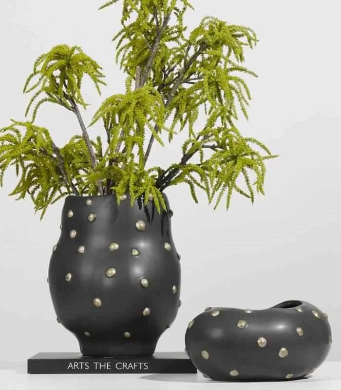 Decorative Table Vase Paola and Bowl Black & Gold -  - #tag1#