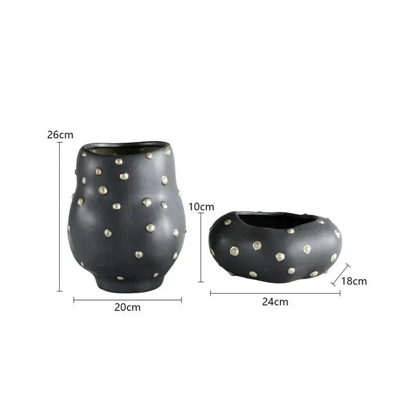 Decorative Table Vase Paola and Bowl Black & Gold -  - #tag1#