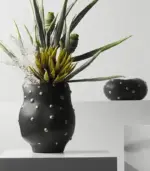 Decorative Table Vase Paola and Bowl Black Gold tag1