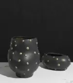 Decorative Table Vase Paola and Bowl Black Gold tag1