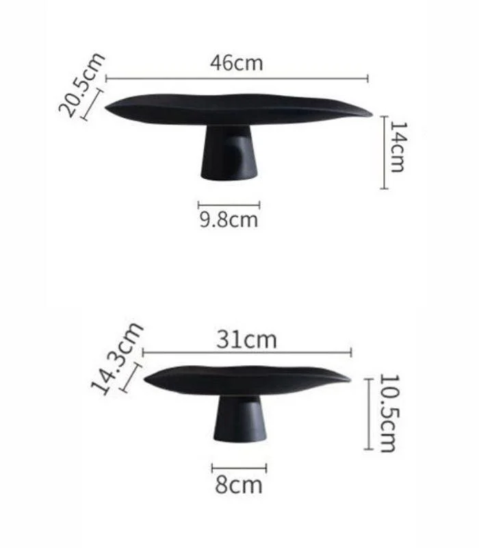 Decorative Tray Handcrafted Fruit Bowl Table Storage Black Porcelain -  - #tag1#