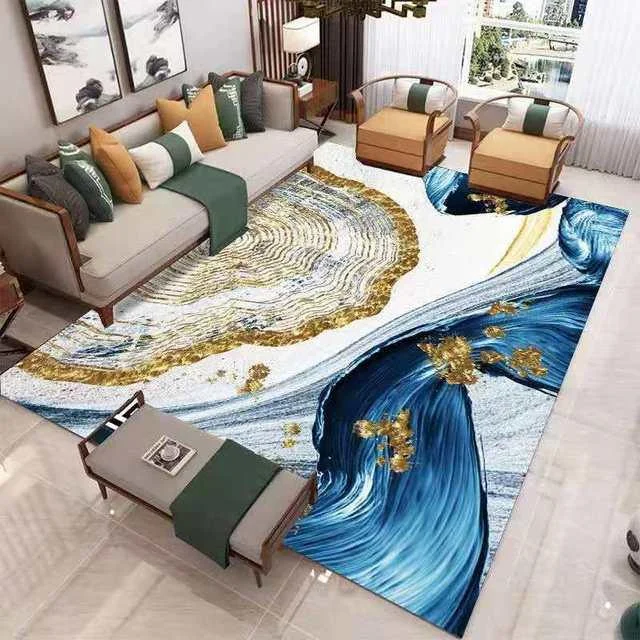 Deer Butterfly Gold European Carpet Living Room Rugs Decor -