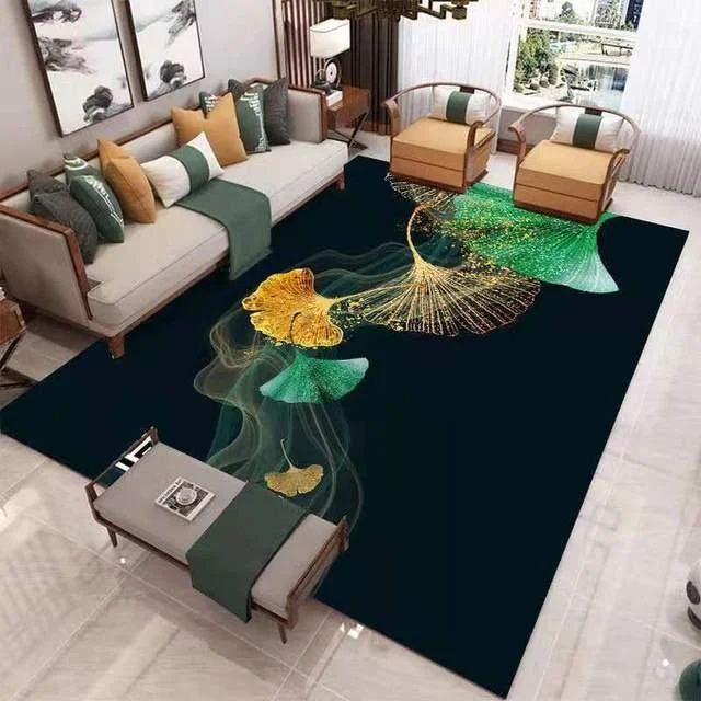 Deer Butterfly Gold European Carpet Living Room Rugs Decor -