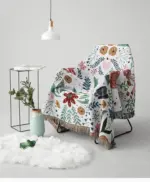 Deer Forest Holiday Vibe Throw Blanket