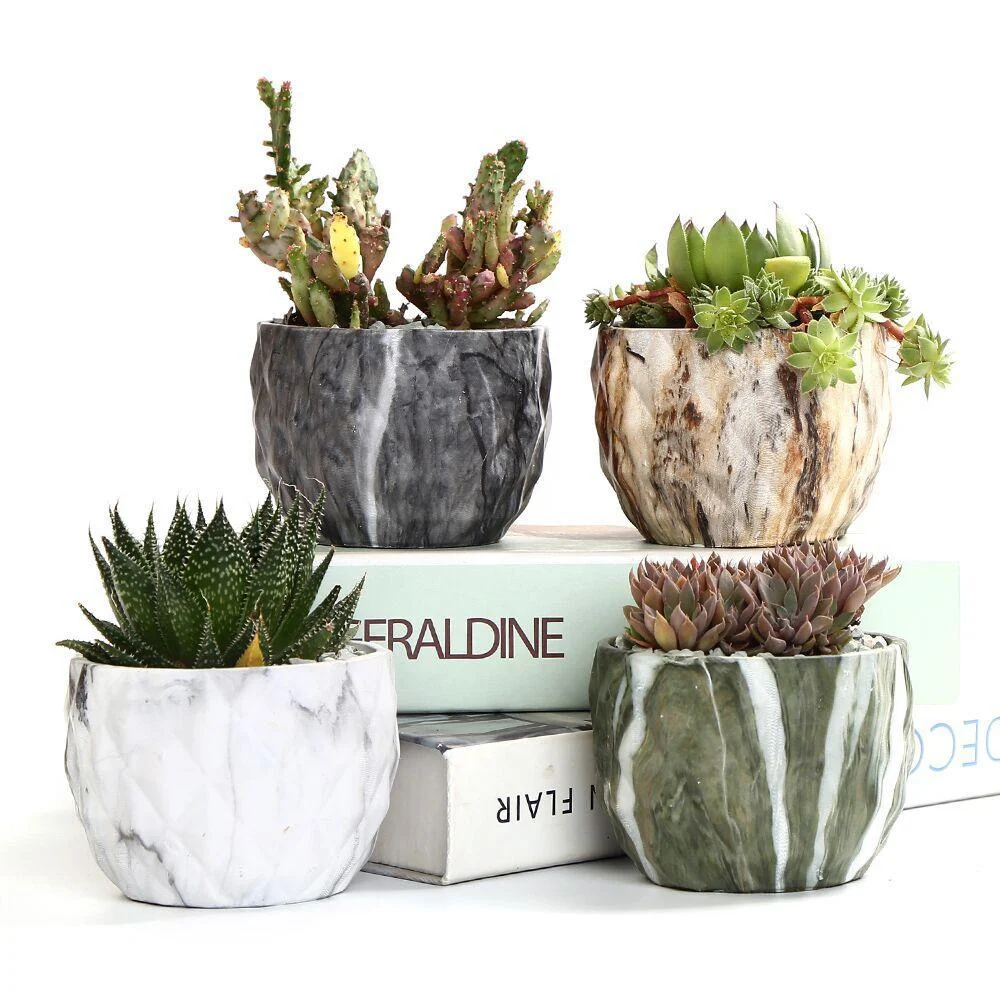 Deidra - Modern Bonsai Marbling Flower Pot (4 pcs) -  - #tag1#