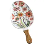 Deidra Wooden Handle Ceramic Dinner Plate tag1