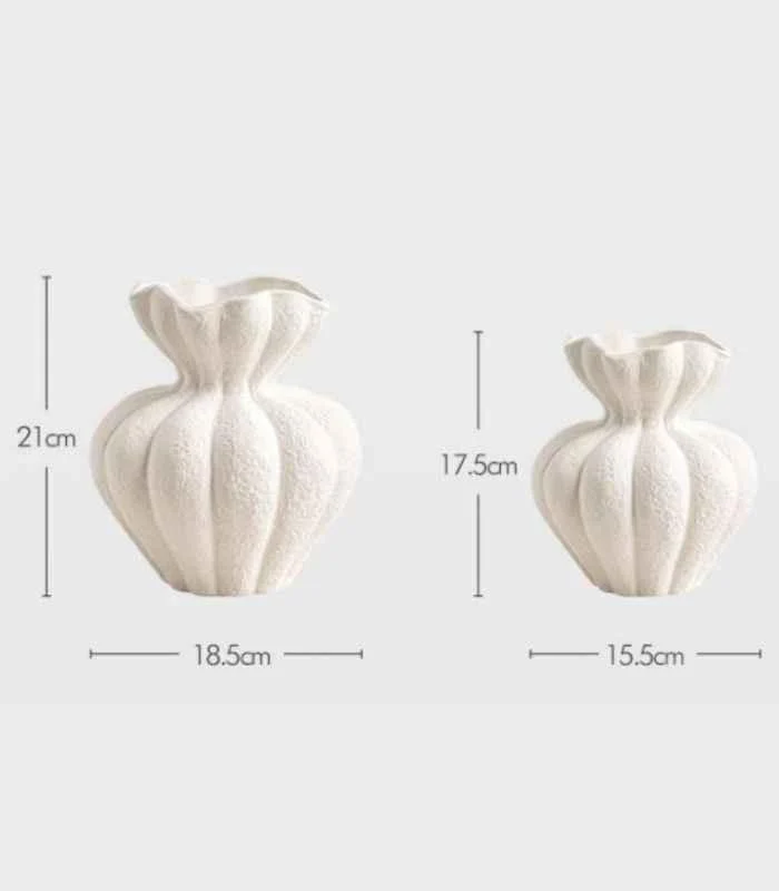 Delmara Tabletop Vase Large Textured White Ceramic -  - #tag1#