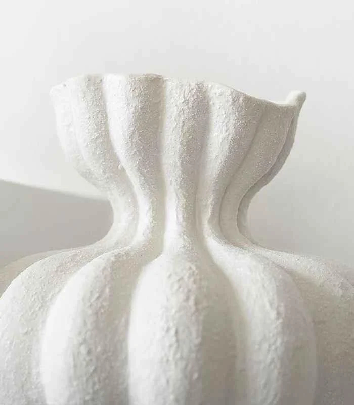 Delmara Tabletop Vase Large Textured White Ceramic -  - #tag1#