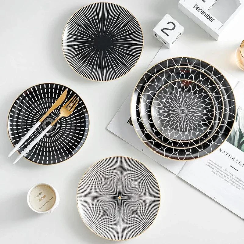 Deluxe Geometric Dinner Plate Set -  - #tag1#