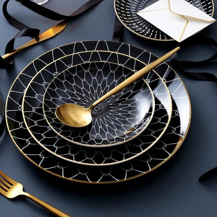 Deluxe Geometric Dinner Plate Set -  - #tag1#