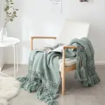 Deluxe Knitted Tassel Throw Blanket tag1