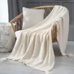 Deluxe Knitted Tassel Throw Blanket tag1