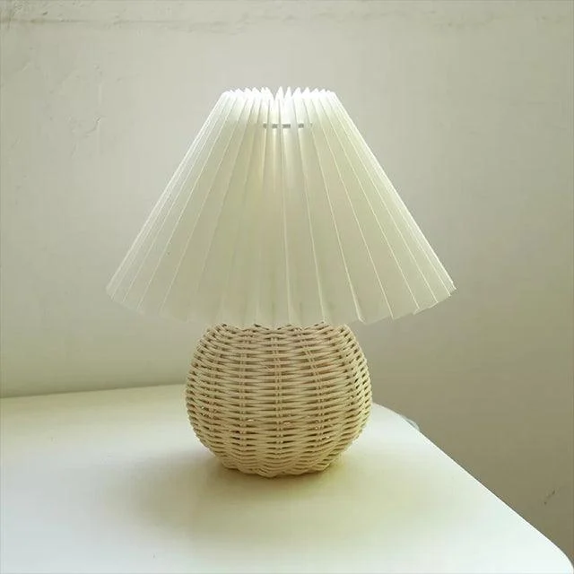Deluxe Rattan Pleat Led Lamp -  - #tag1#