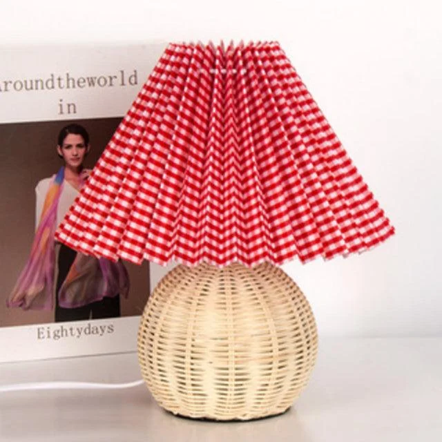 Deluxe Rattan Pleat Led Lamp -  - #tag1#