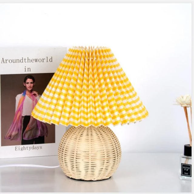 Deluxe Rattan Pleat Led Lamp -  - #tag1#