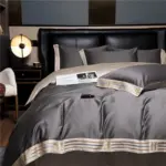 Deluxe Satin Cotton Embroidered Bedding Set 4 Piece LB7 tag1