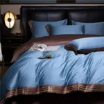 Deluxe Satin Cotton Embroidered Bedding Set 4 Piece LB7 tag1