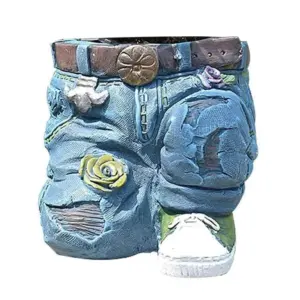 Denim Pants Flower Pot Decoration
