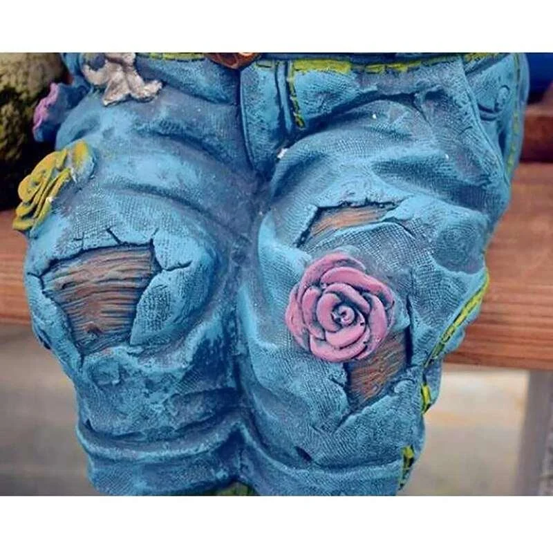 Denim Pants Flower Pot Decoration -