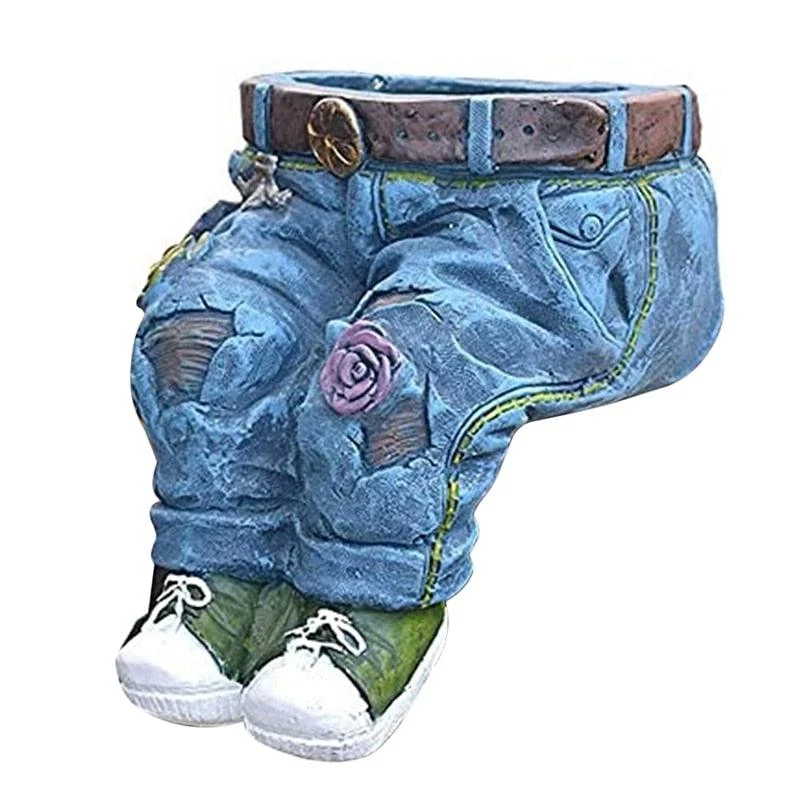 Denim Pants Flower Pot Decoration -