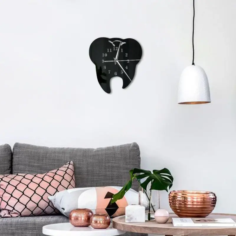 DentaGlow Stylish mirror clock for dental care tag1