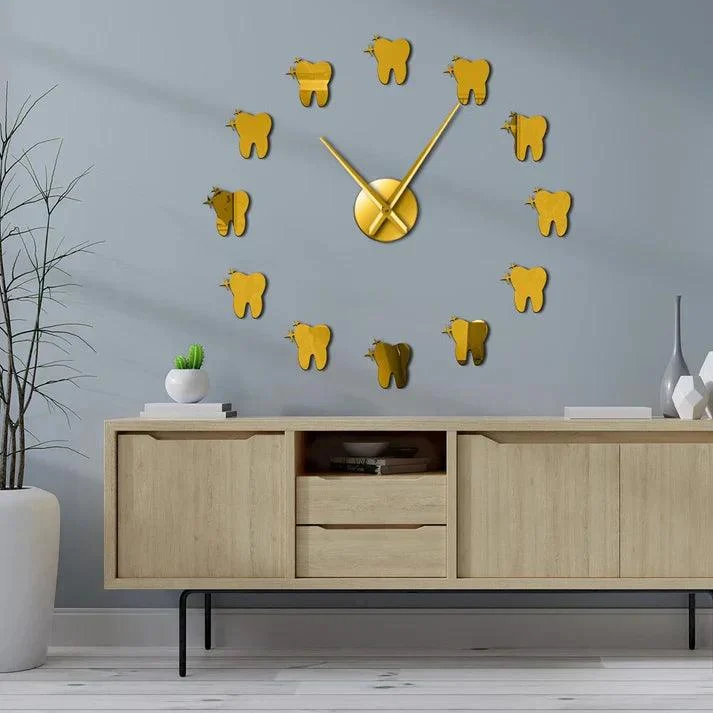DentiGlow - Modern wall clock with dental mirror effect -  - #tag1#