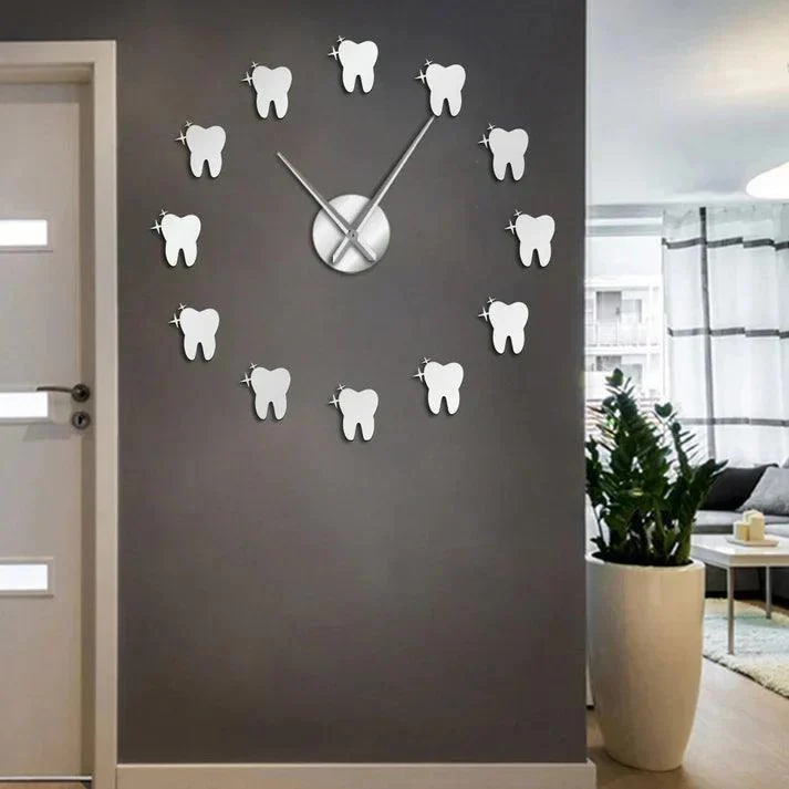 DentiGlow - Modern wall clock with dental mirror effect -  - #tag1#