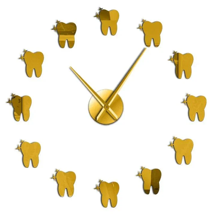 DentiGlow - Modern wall clock with dental mirror effect -  - #tag1#