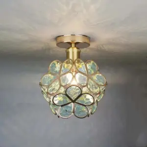 Design glass ceiling light in flower style