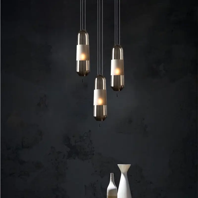 DesignerCapsuleShapedGlassPendantLamp