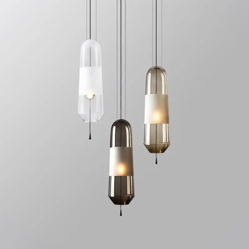 DesignerCapsuleShapedGlassPendantLamp
