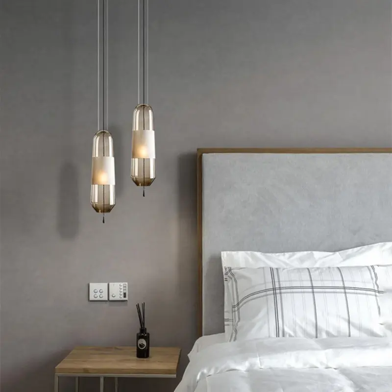 DesignerCapsuleShapedGlassPendantLamp