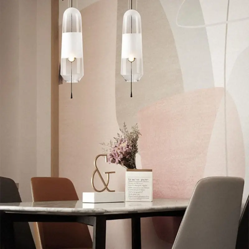 DesignerCapsuleShapedGlassPendantLamp