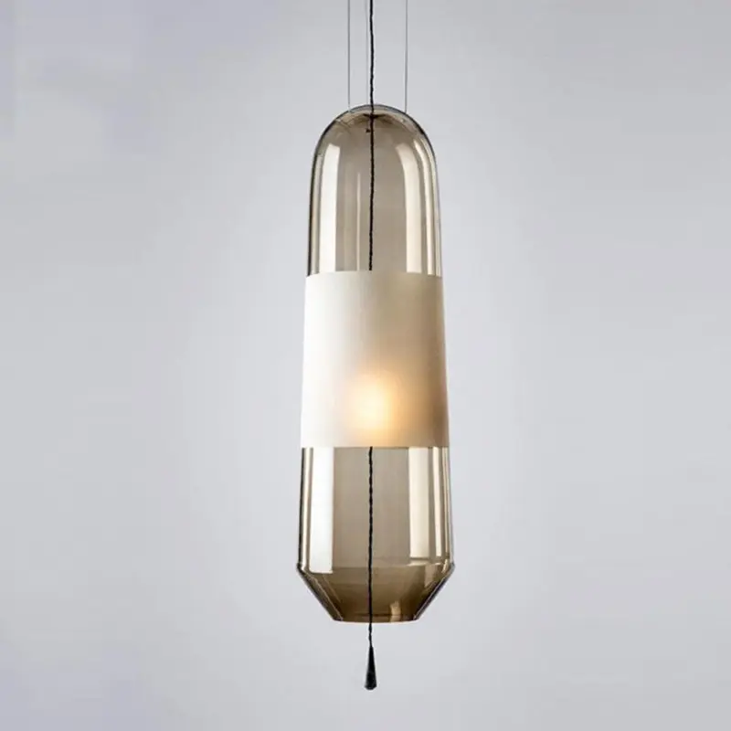 DesignerCapsuleShapedGlassPendantLamp