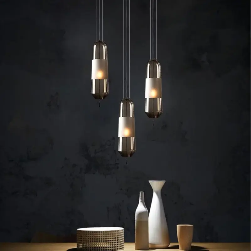 DesignerCapsuleShapedGlassPendantLamp