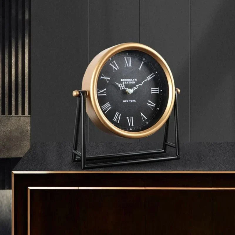 Desk clock - Table clock - Retro design - Decoration - Metal - 26.5x26.5x7cm -  - #tag1#