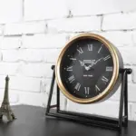 Desk clock Table clock Retro design Decoration Metal 26.5x26.5x7cm tag1