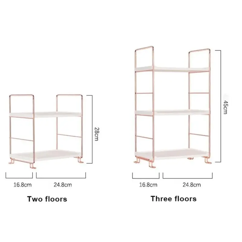 Desktop Cosmetics Storage Rack Rose Gold 2 3 Layers Bathroom Makeup Organizer Assembled Kitchen Seasoning Iron 200a4ef8 c446 43d2 aff2 b1d8e900f83a