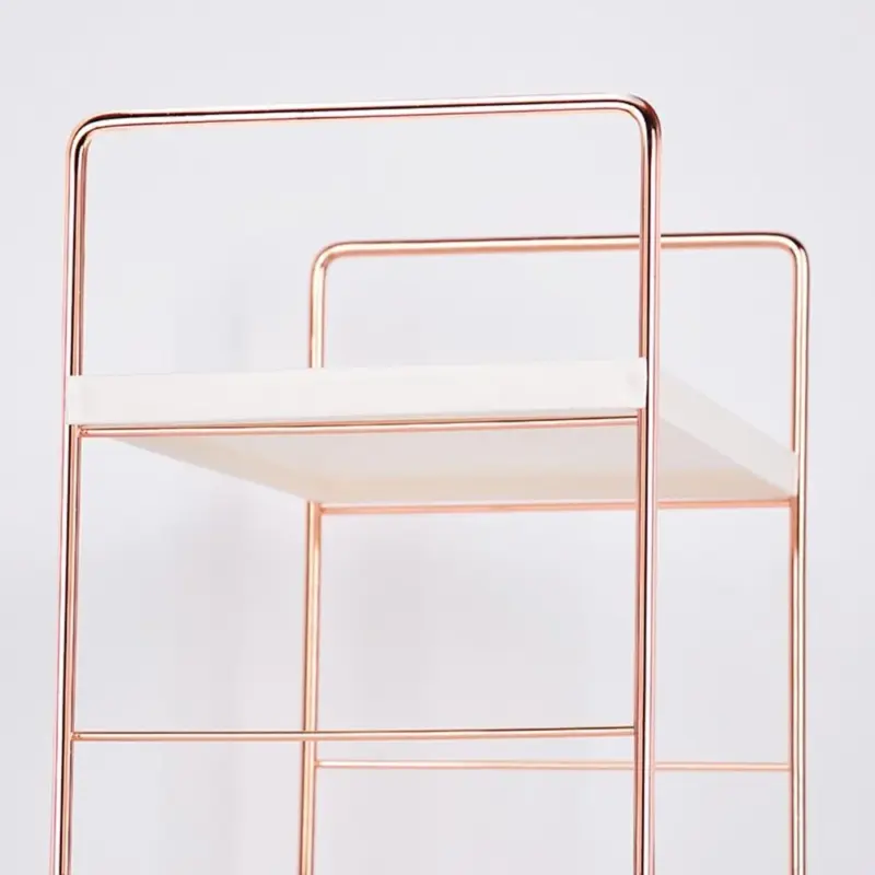 Desktop Cosmetics Storage Rack Rose Gold 2 3 Layers Bathroom Makeup Organizer Assembled Kitchen Seasoning Iron e6044155 3d45 4928 9c65 061e88d0681a