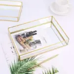 Dessert Jewelry Display Plate Nordic Brass Storage Tray Gold Rectangle Glass Makeup Organizer Acrylic Vintage Plate 76874550 7963 48b4 b6ee 1fda7ce65bd5