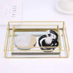 Dessert Jewelry Display Plate Nordic Brass Storage Tray Gold Rectangle Glass Makeup Organizer Acrylic Vintage Plate b09d622b 6b4d 45e6 8b90 ea4a8a172e42