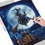 Diamond Mosaic Witch Halloween Decoration Full Set Wallpaper tag1