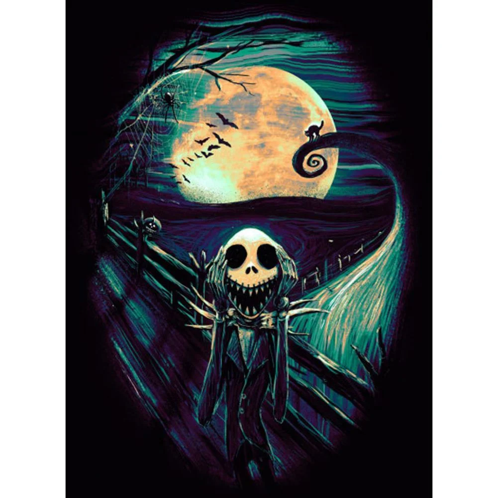 Diamond Painting Skull Girl Halloween Decoration Wallpaper -  - #tag1#
