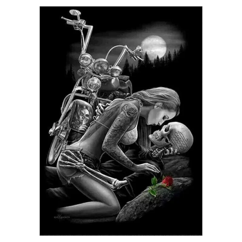 Diamond Painting Skull Girl Halloween Decoration Wallpaper tag1