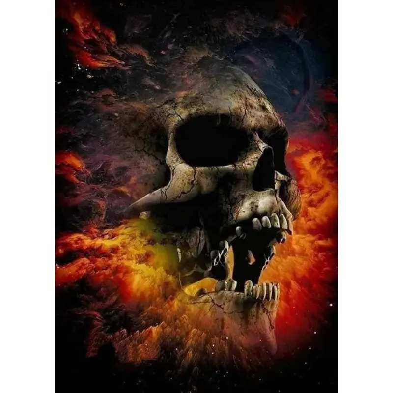 Diamond Painting Skull Girl Halloween Decoration Wallpaper tag1