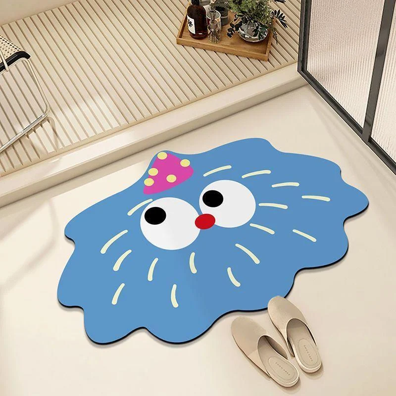 Diatom Ooze Cartoon Expression Absorbent Foot Mat -  - #tag1#